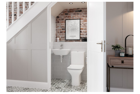 Granada Short Projection Close Coupled Fully Shrouded WC & Wrapover Soft Close Seat