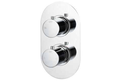 Onyx Thermostatic Single Outlet Twin Shower Valve