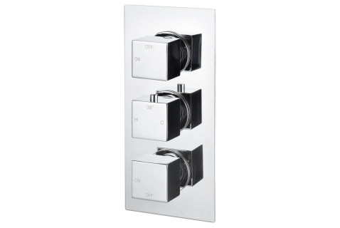 Peridot Thermostatic Two Outlet Triple Shower Valve