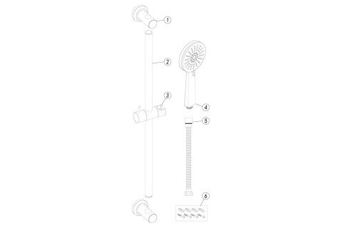 Round Premium Slider Rail Kit & 3 Mode Handset