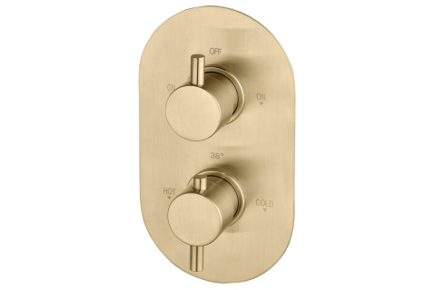 Two Outlet Shower Valve - Brushed Brass