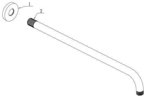 320mm Round Shower Arm - Brushed Brass