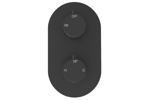 Single Outlet Twin Shower Valve - Matt Black