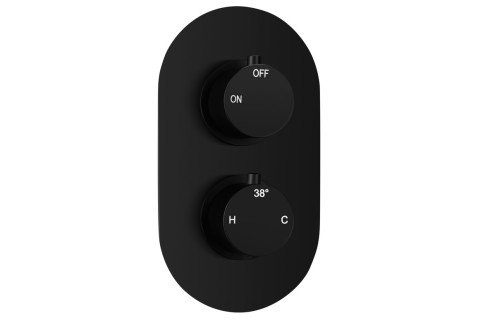 Single Outlet Twin Shower Valve - Matt Black