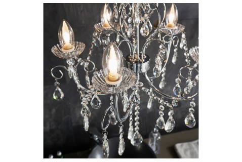 Peony 5 Arm Chandelier Ceiling Light - Chrome