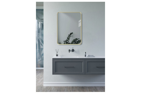 Arlo 600x800mm Rectangle Mirror - Brushed Brass