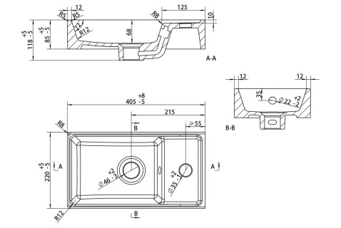 Boxed 410mm Floor Standing 1 Door Basin Unit & Basin - White Gloss