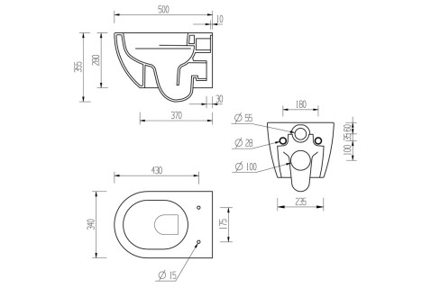 Palma Rimless Wall Hung WC & Soft Close Seat