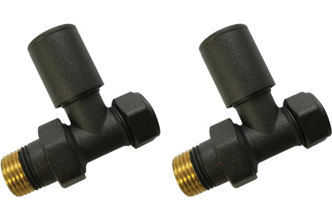 Patterned Anthracite Radiator Valves - Straight