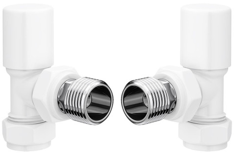 Patterned White Radiator Valves - Angled