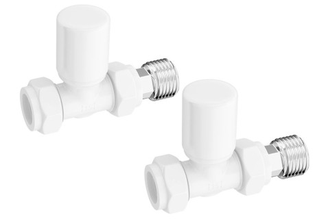 Patterned White Radiator Valves - Straight