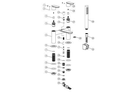 Lulu Bath/Shower Mixer - Chrome