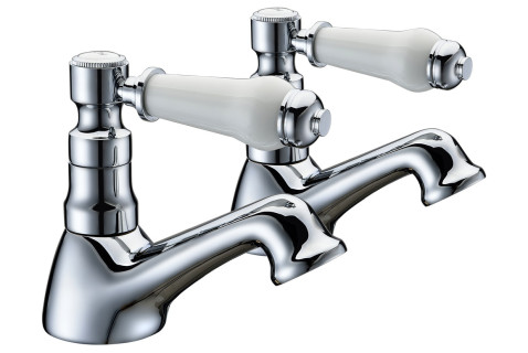 Elsie Basin Pillar Taps - Chrome
