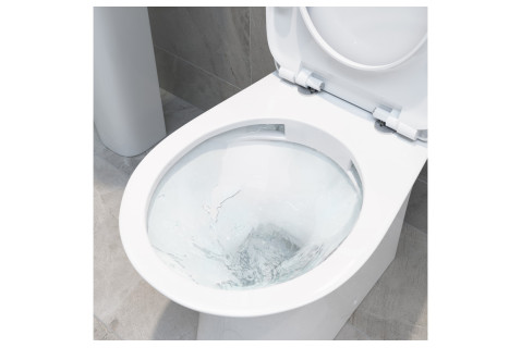 Tarragona Rimless Close Coupled Open Back WC & Soft Close Seat