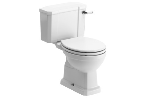 Palencia Close Coupled WC & Satin White Wood Effect Seat