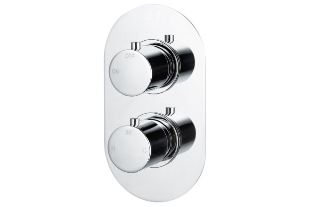 Onyx Thermostatic Single Outlet Twin Shower Valve