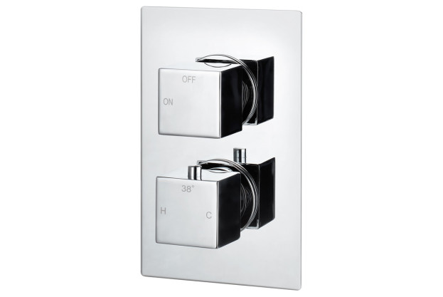 Peridot Thermostatic Single Outlet Twin Shower Valve