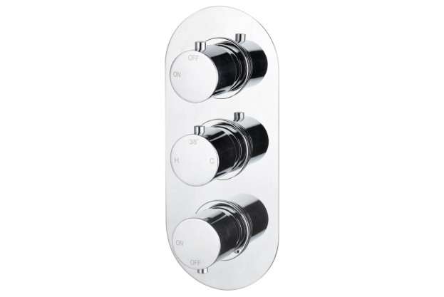 Onyx Thermostatic Two Outlet Triple Shower Valve