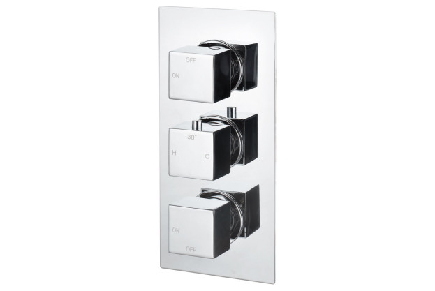 Peridot Thermostatic Two Outlet Triple Shower Valve