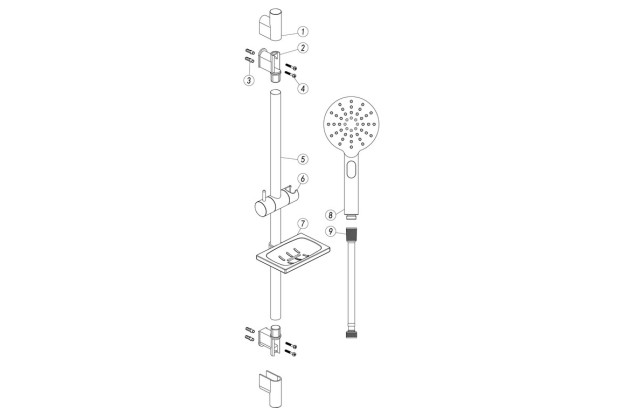 Round Push Button Shower Kit