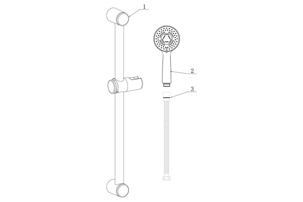 Round Slider Rail Kit & 3 Mode Handset