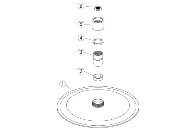 200mm Round Ultraslim Showerhead - St/Steel