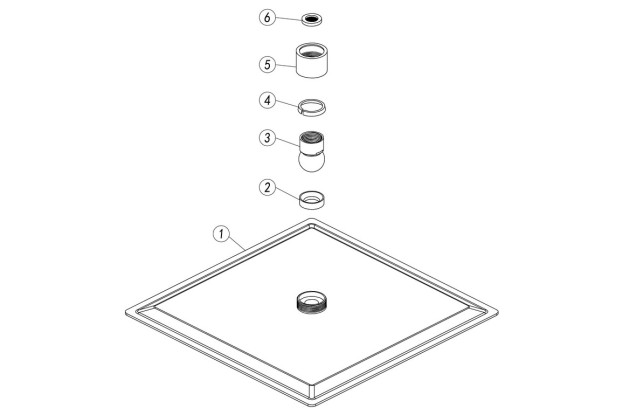 250mm Square Ultraslim Showerhead - St/Steel
