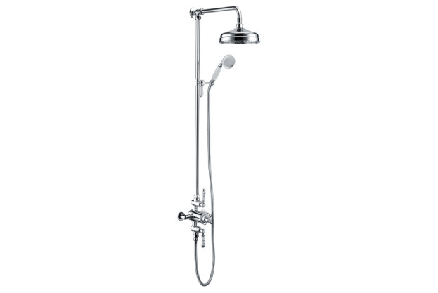 Ruby Traditional Exposed Two Outlet Shower Valve w/Riser Kit & Overhead