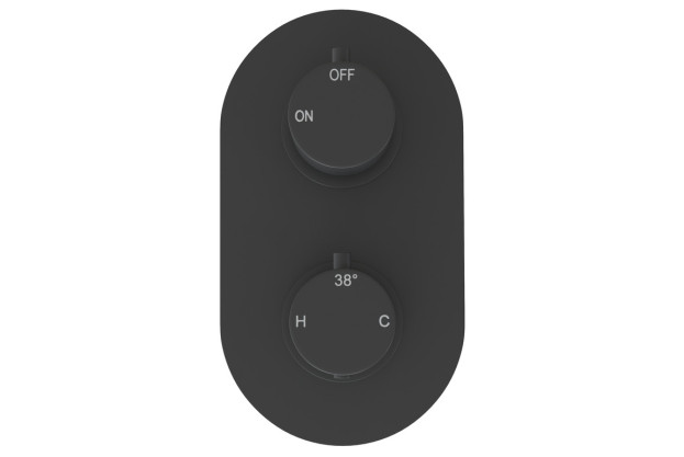 Single Outlet Twin Shower Valve - Matt Black