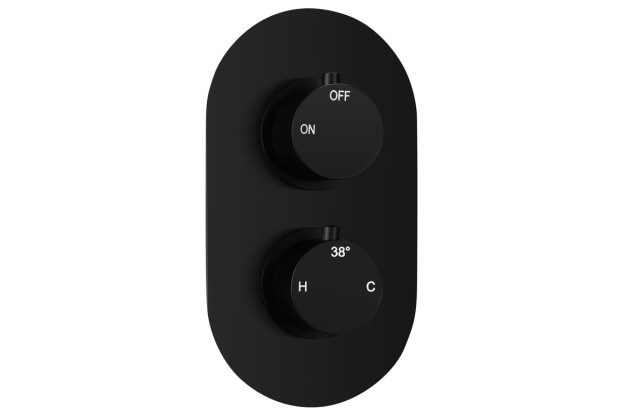 Single Outlet Twin Shower Valve - Matt Black