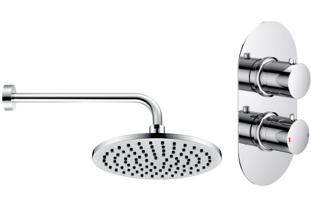 Onyx Shower Pack Three - Single Outlet Twin Shower Valve w/Overhead
