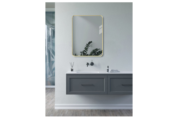 Arlo 600x800mm Rectangle Mirror - Brushed Brass
