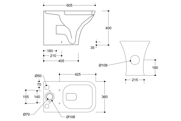 Granada Short Projection Close Coupled Fully Shrouded WC & Wrapover Soft Close Seat