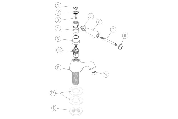 Elsie Basin Pillar Taps - Chrome