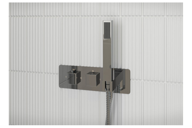 Moonstone Shower Pack One - Two Outlet Twin Shower Valve w/Handset & ABS Overhead