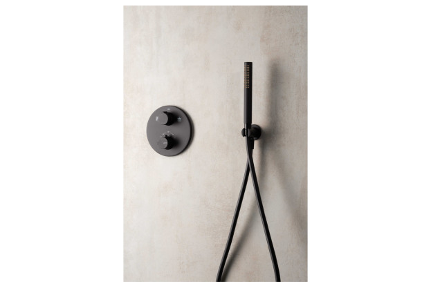 Vema Timea Black Round Handheld Showerhead