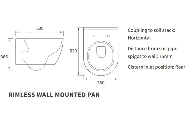 Valencia Rimless Wall Hung WC & Soft Close Seat
