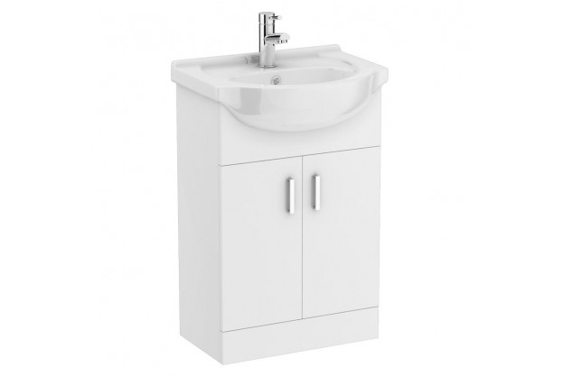 Purity 600mm White Gloss 2 Door Unit & Basin 1