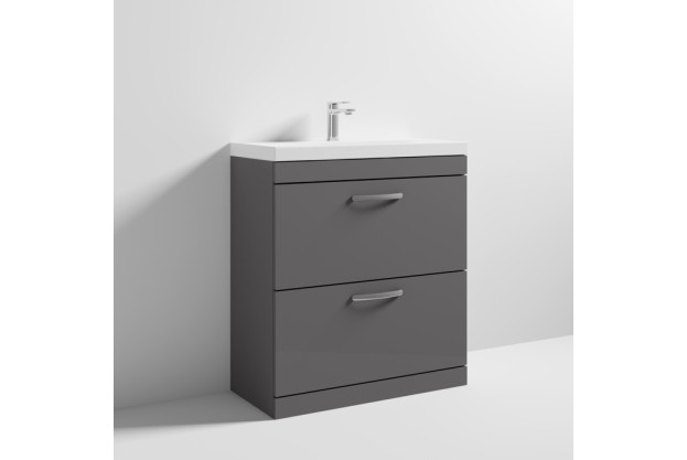 Purity 800mm White Gloss 2 Door Unit & Basin 1