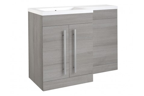 Matrix 1100mm Grey Ash L-shaped 2 Door Furniture Pack 1
