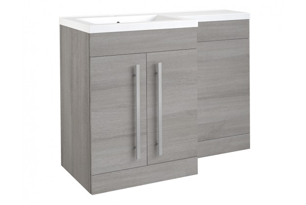 Matrix 1100mm Grey Ash L-shaped 2 Door Furniture Pack 1