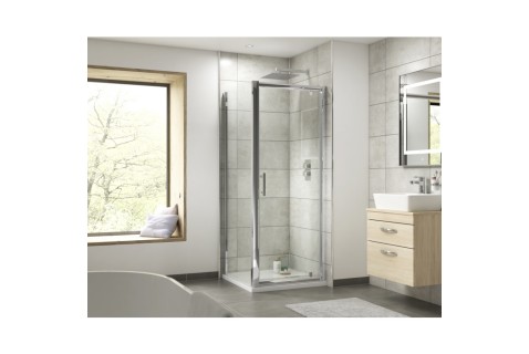 700 Pivot door & 700 Side Panel 6mm Easy Clean Glass 1